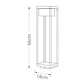 Pilar COUSTEAU IP44 1x9W LED 900lm 4000K C.18xL.18xAlt.66cm cinzento - Thumbnail 2