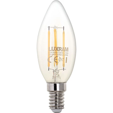 Lâmpada E14 (fino) Vela CLASSIC LED 6.5W 2700K 806lm transparente