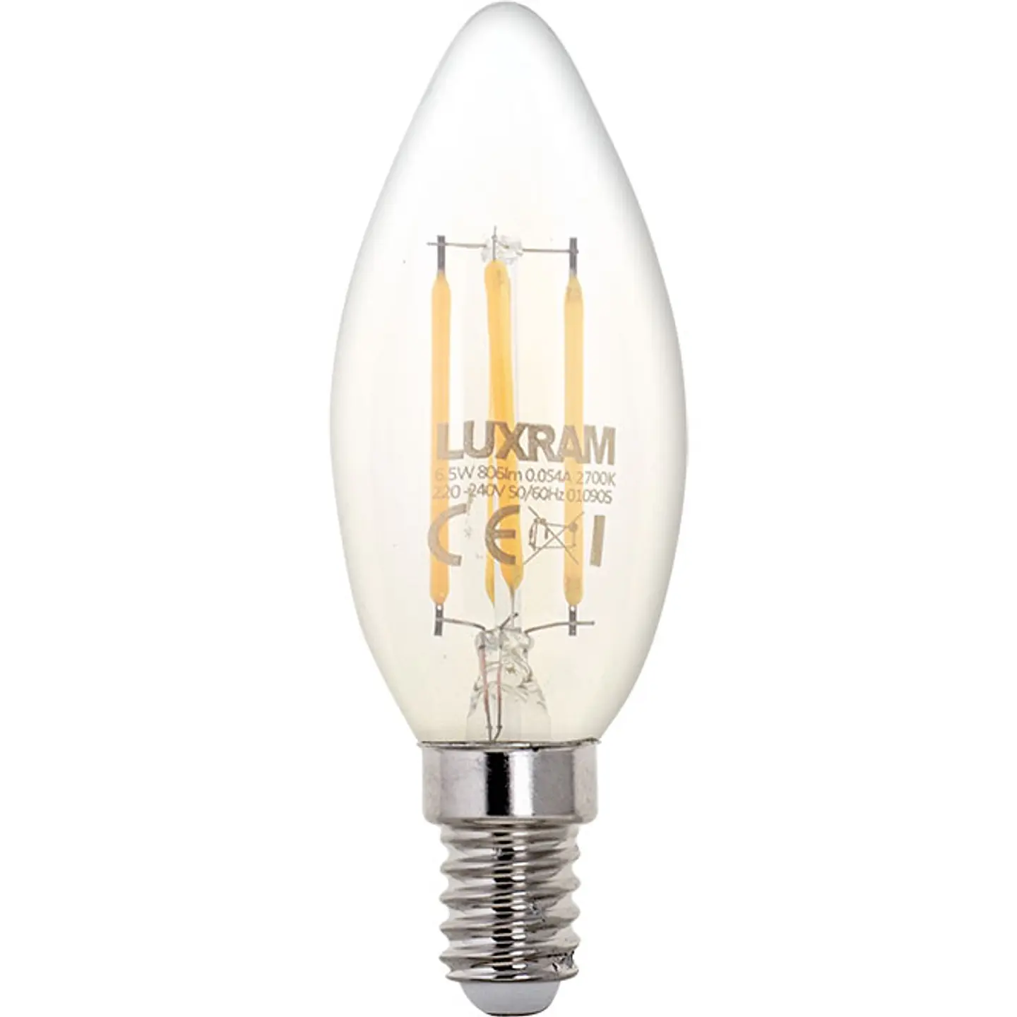 Lâmpada E14 (fino) Vela CLASSIC LED 6.5W 2700K 806lm transparente 1