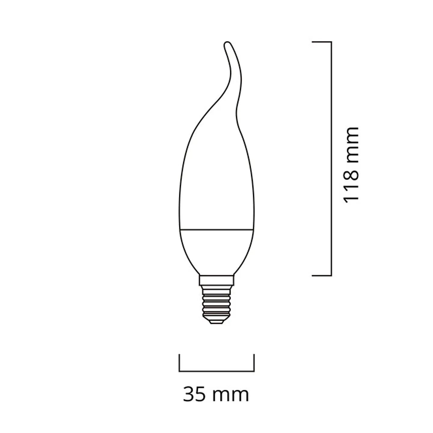 Lâmpada E14 (fino) Vela Bico CLASSIC LED 6.5W 2700K 806lm transparente 2