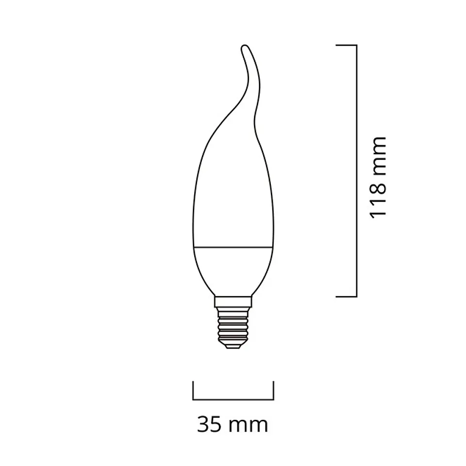 Lâmpada E14 (fino) Vela Bico CLASSIC LED 6.5W 2700K 806lm transparente 2