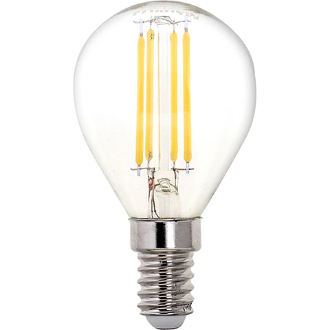 Lâmpada E14 (fino) Esférica CLASSIC LED 4W 4000K 470lm transparente