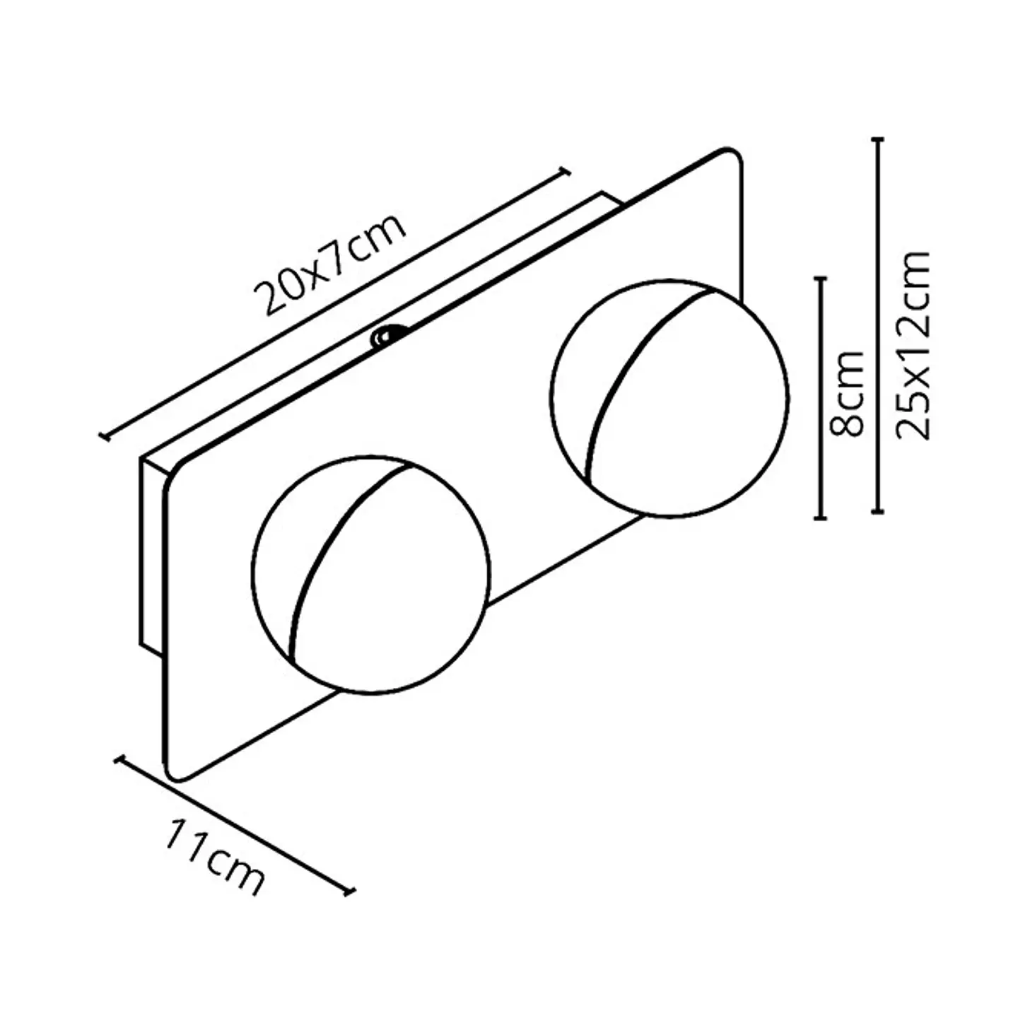 Aplique SIRLA 2x5W LED 1100lm 4000K IP44 C.25xL.11xAlt.12cm cromado 3