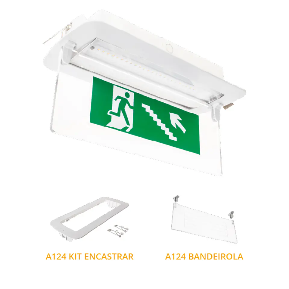 Luz de emergência KALANI mista IP65 1x4,8W LED 230lm 4000K C.27xL.10xAlt.5,4cm branco 2