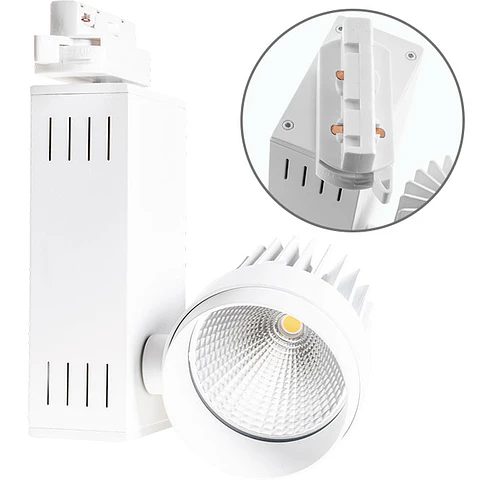 Foco para calha AZURAS (3 condutores) 1x16W LED 1400lm 4000K C.10,5xL.15xAlt.19,5cm branco