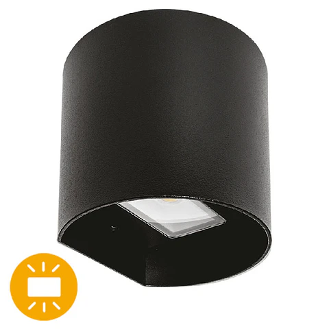 Aplique SABOR IP54 2x4W LED 650lm 3000K 95°C.11xL.9,5xAlt.11cm alumínio preto