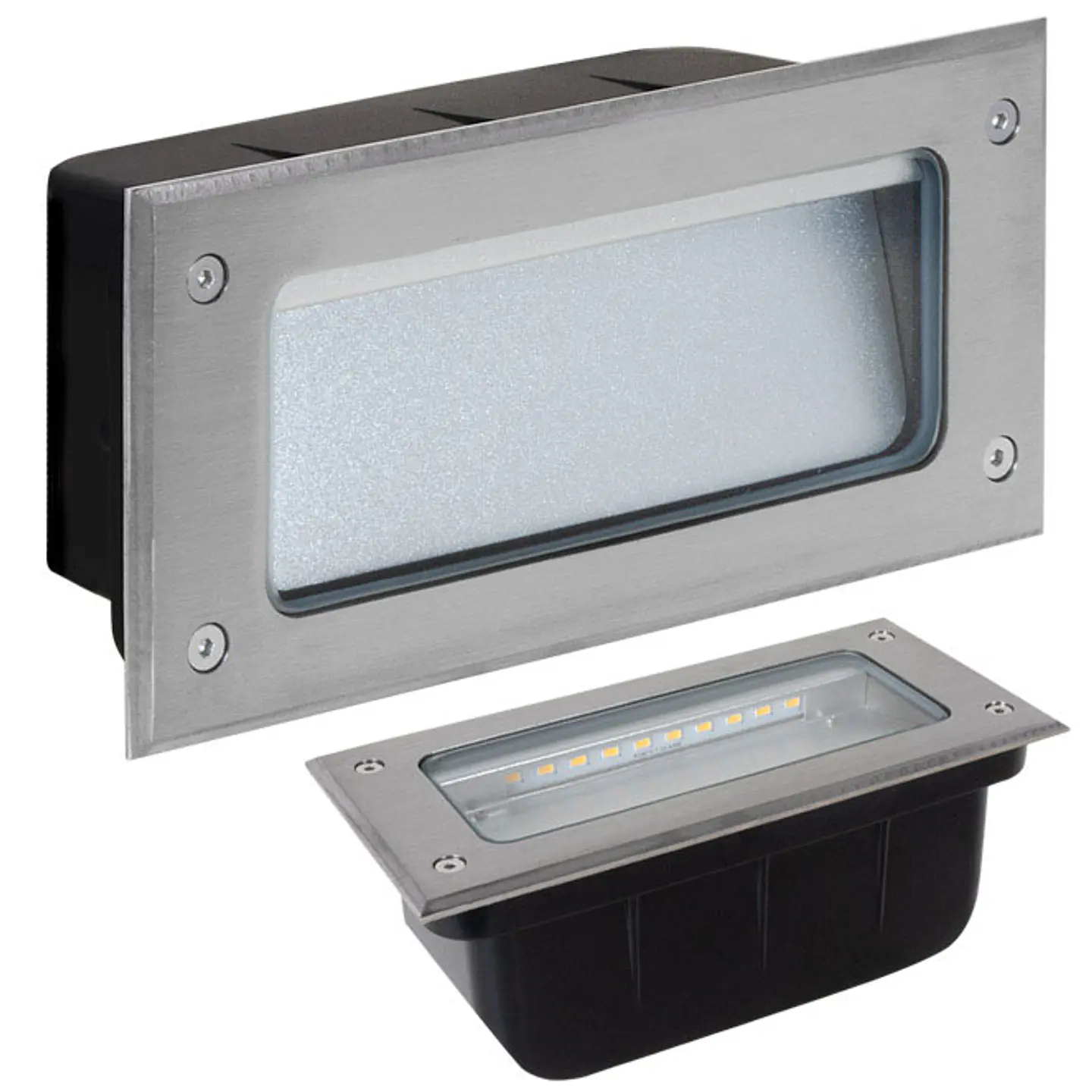 Aplique de encastrar MURDOCH IP65 1x5W LED 300lm 4000K 90° C.19xL.7,5xAlt.9cm inox+plástico, inox 1