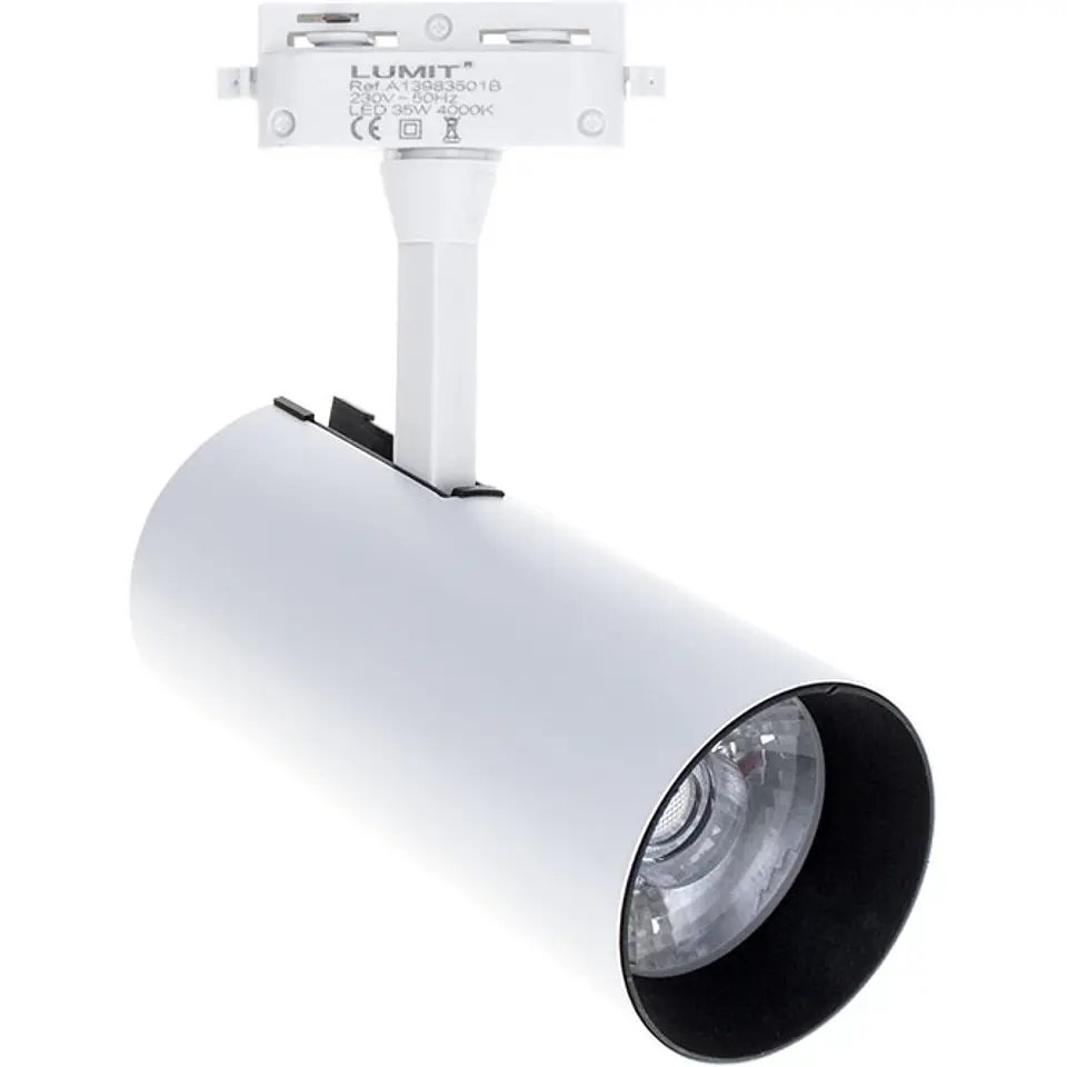Foco para calha ADONIS (2 condutores) 1x35W LED 2200lm 6400K 24° C.8xL.8xAlt.24cm alumínio 1