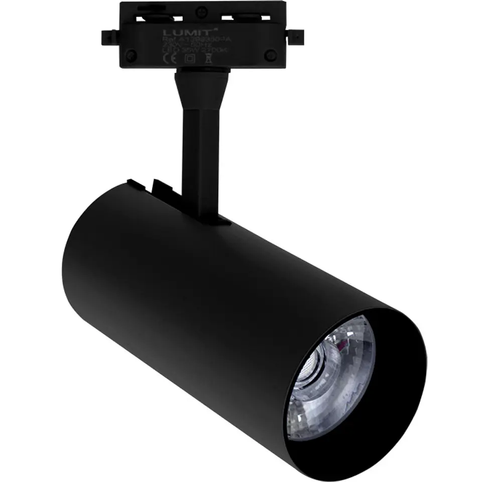 Foco para calha ADONIS (2 condutores) 1x35W LED 2200lm 2700K 24° C.8xL.8xAlt.24cm alumínio preto 1
