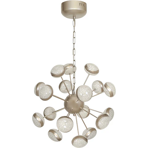 Candeeiro de tecto PLANETT 18x5W LED 6750lm 3300K Alt.Reg.xD.50cm champanhe