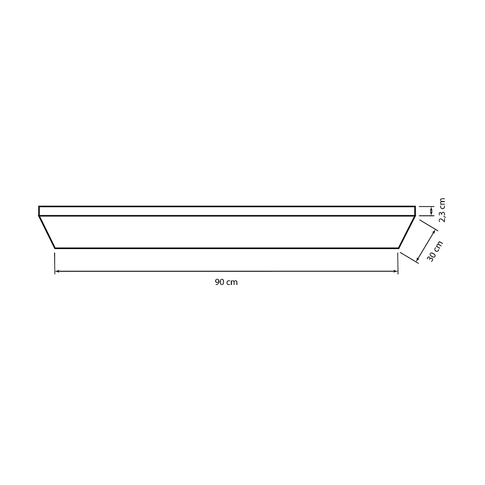 Painel de superfície TOLSTOI 30x90 1x72W LED 5760lm 4000K 120° C.90xL.30xAlt.2,3cm 2
