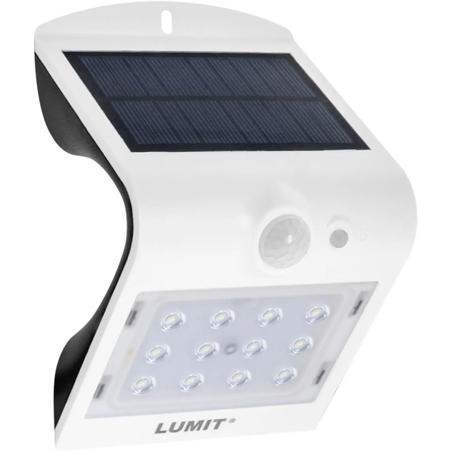 Aplique solar SOLARIS IP65 1,5W 220lm LED 6000K+LED traseiro 4000K C.9,65xL.7,94xAlt.14,49cm branco 1