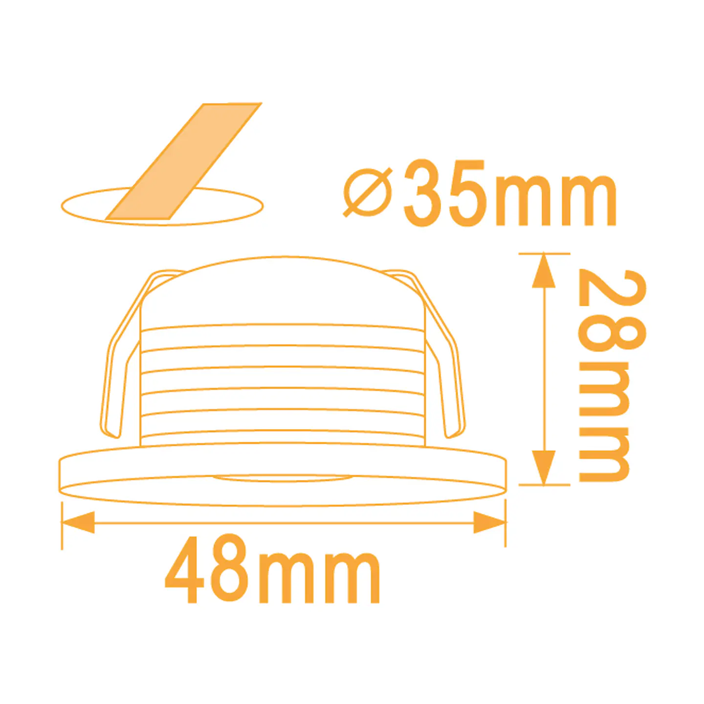 Foco de encastrar CENTIMO redondo fixo 1x1W LED 65lm 3000K Alt.0,3xD.5cm branco 2