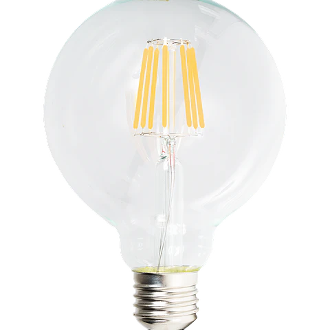 8W Globo G95 Filamentos LED E27 Cristal 3000K