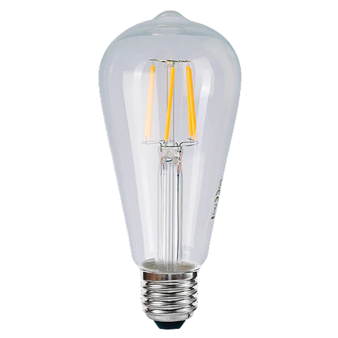 6W Lâmpada ST64 Filamentos LED E27 Cristal 3000K