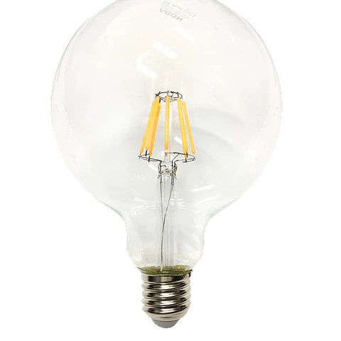 8W Globo G125 Filamento LED E27 Cristal 3000K