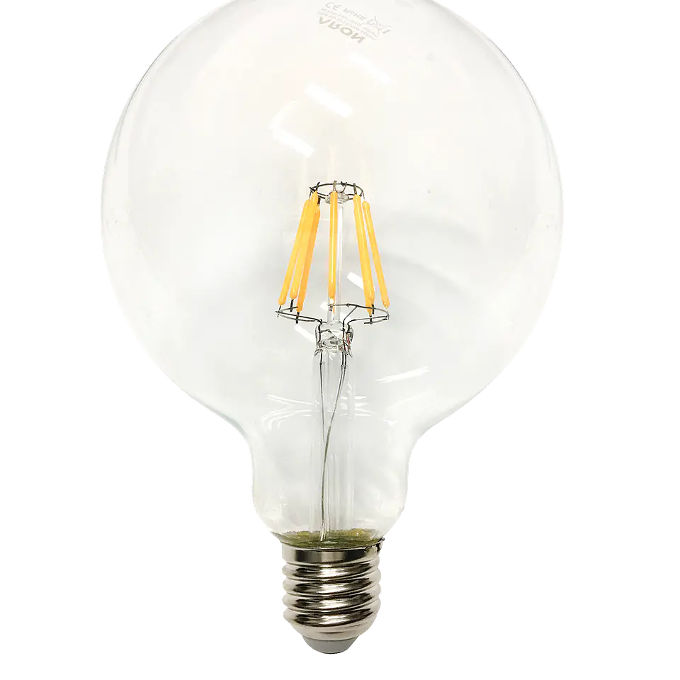 8W Globo G125 Filamento LED E27 Cristal 3000K 1