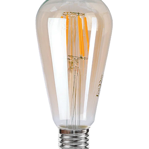 6W Lâmpada ST64 Filamentos LED E27 Ambar 3000K