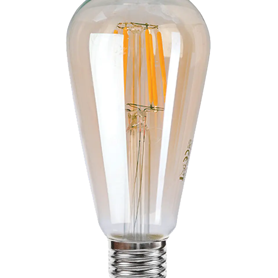 6W Lâmpada ST64 Filamentos LED E27 Ambar 3000K 1