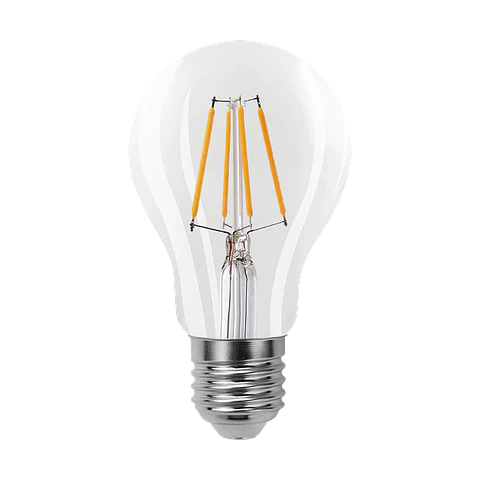 8W Lâmpada A60 Filamentos LED E27 Cristal 3000K