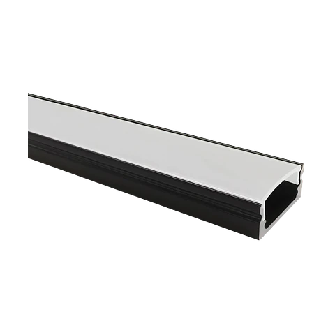 Perfil Alumínio Preto Superfície 2M (L) 17.3 x (A) 7.60 (I) 12.3mm IP20