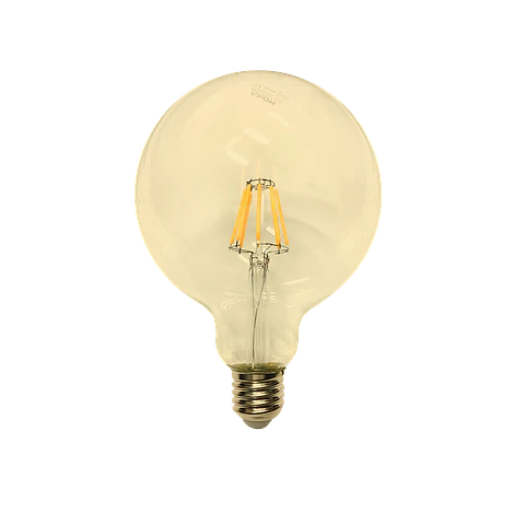 6W Globo G125 Filamentos LED E27 Ambar 3000K