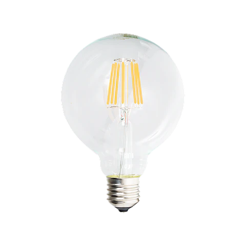 8W Globo G95 Filamentos LED E27 Cristal 2200K