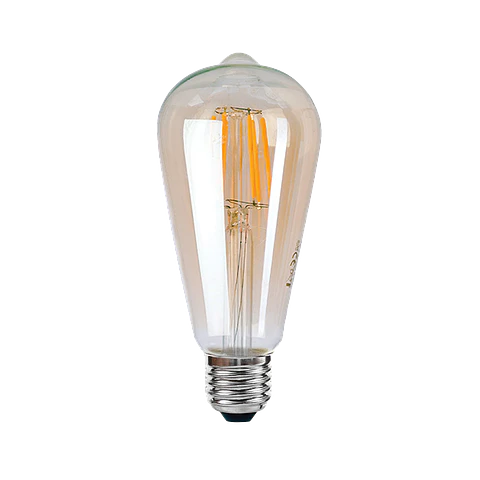 6W Lâmpada ST64 Filamentos LED E27 Ambar 2200K