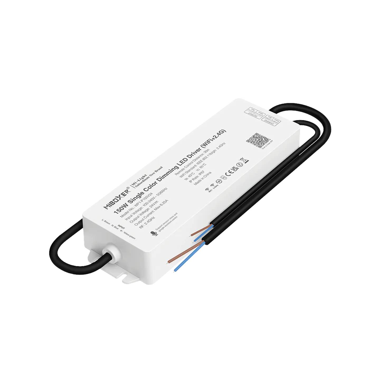 Controlador Fita Branca com fonte 24V 150W e WiFi WP1-P150 IP67 1