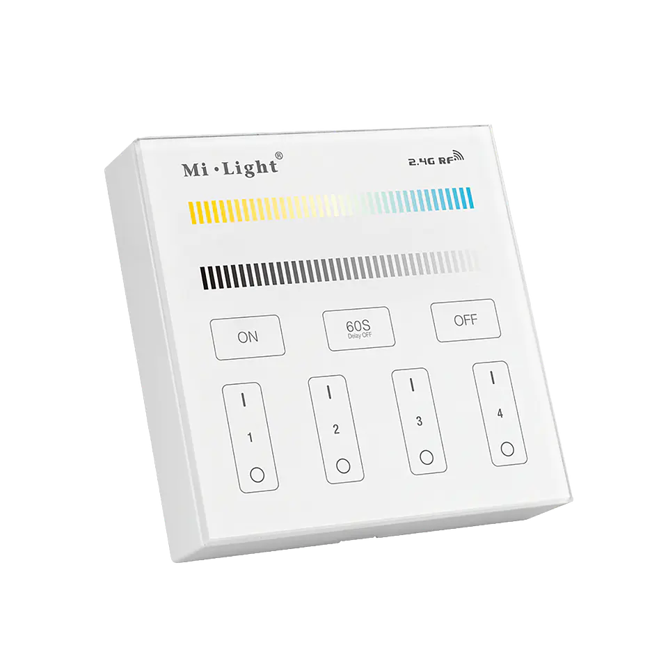 Painel Wireless 4 Zonas Touch Dimming CCT Control B2 IP20 1