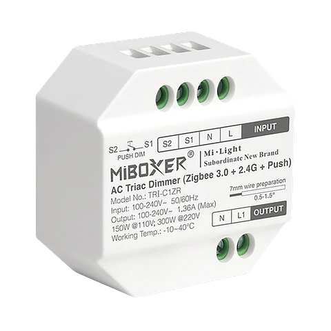 Módulo Triac + Push Dimm + Wireless + ZigBee 300W TRI-C1Z IP20