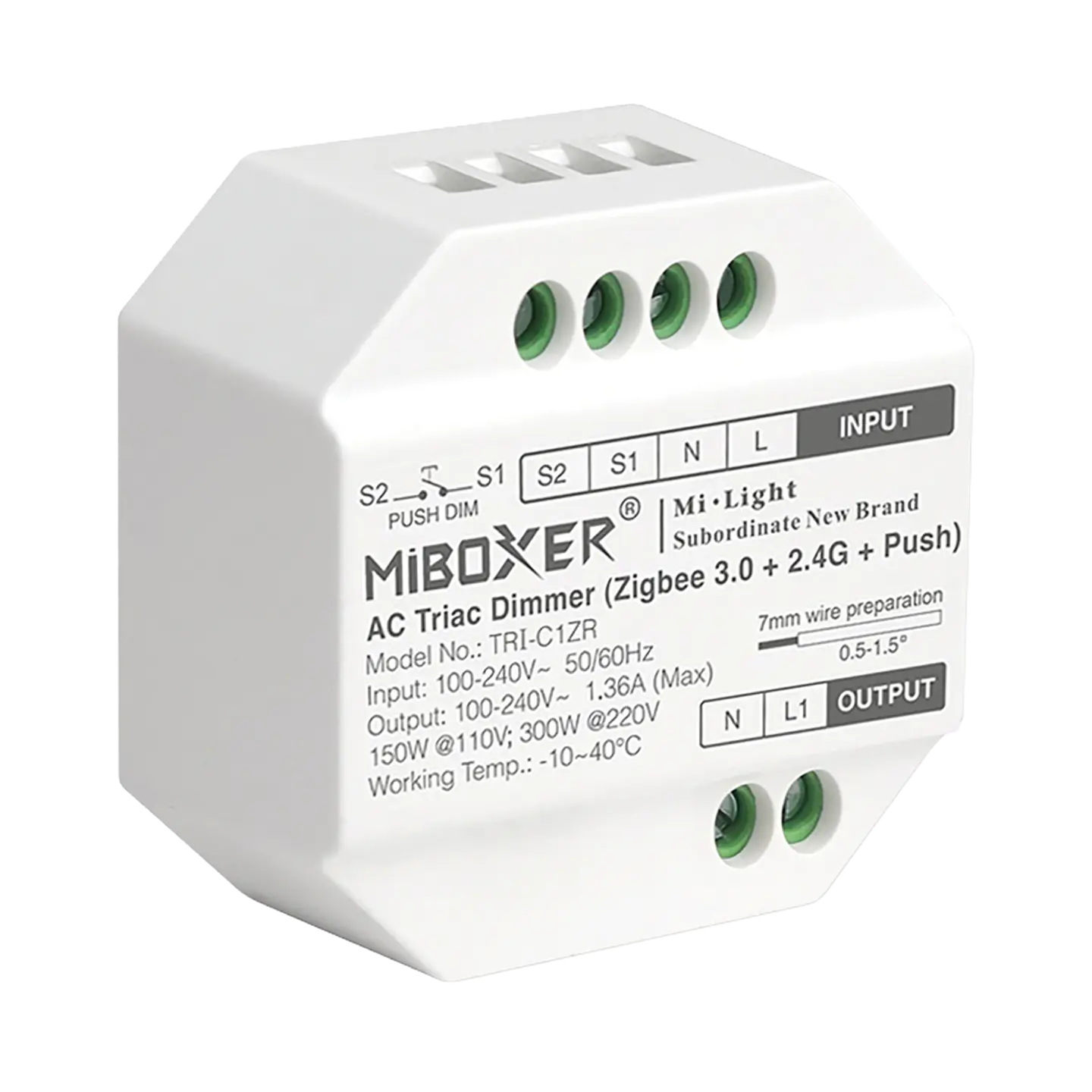 Módulo Triac + Push Dimm + Wireless + ZigBee 300W TRI-C1Z IP20 1