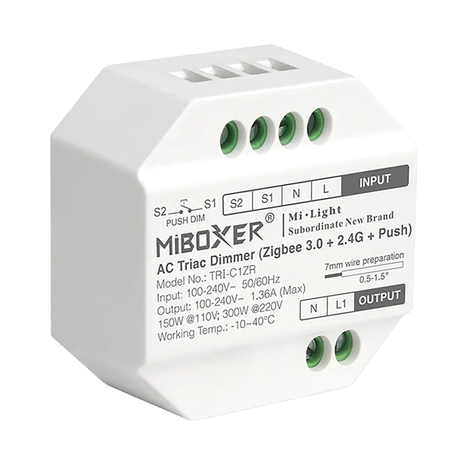 Módulo Triac + Push Dimm + Wireless + ZigBee 300W TRI-C1Z IP20 1