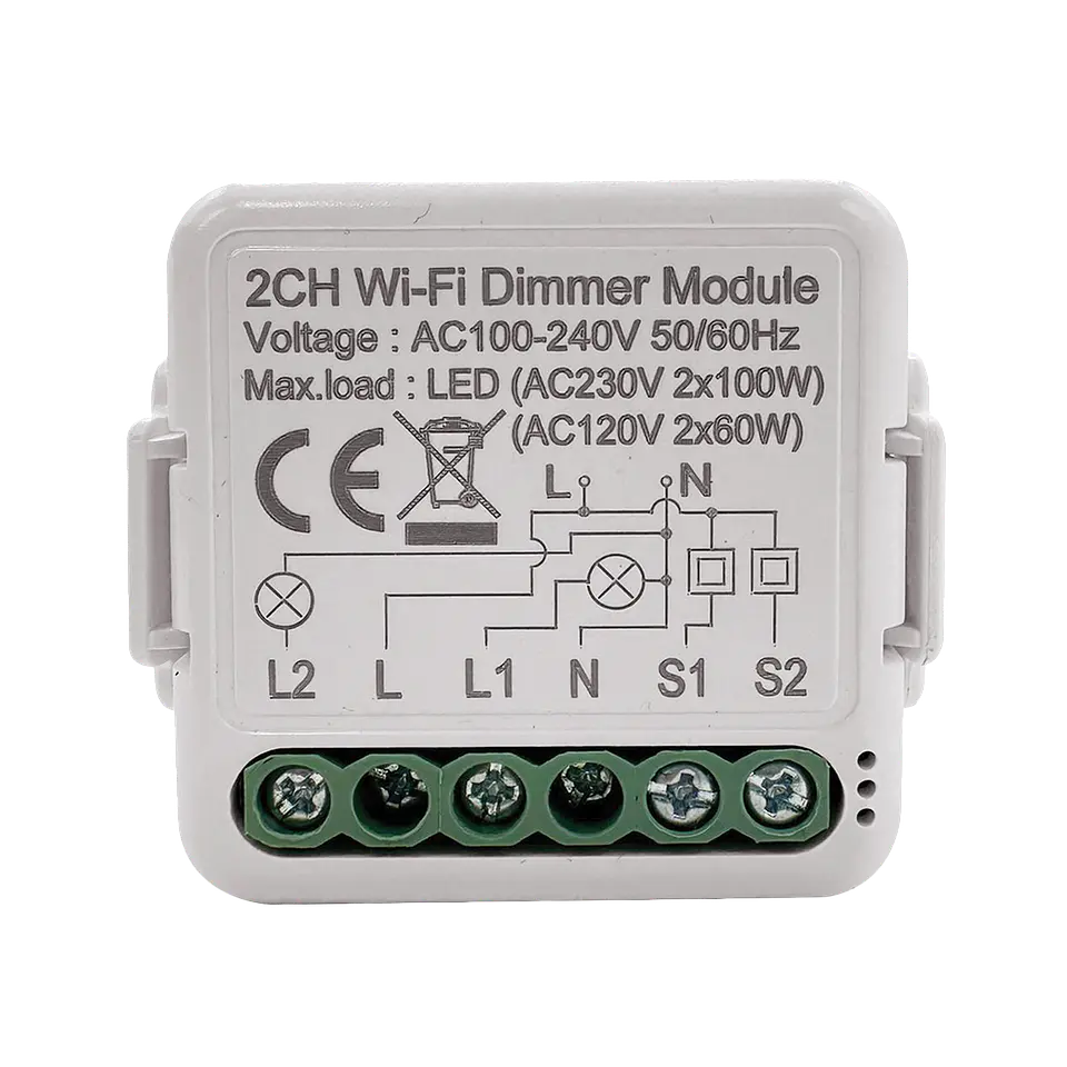 Módulo Mini TRIAC 2 Saídas WiFi+Push Smart IP20 1