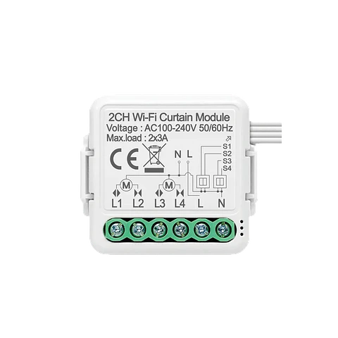Módulo Estores/Cortinas 2 saídas WiFi + Interrrutptor Smart IP20