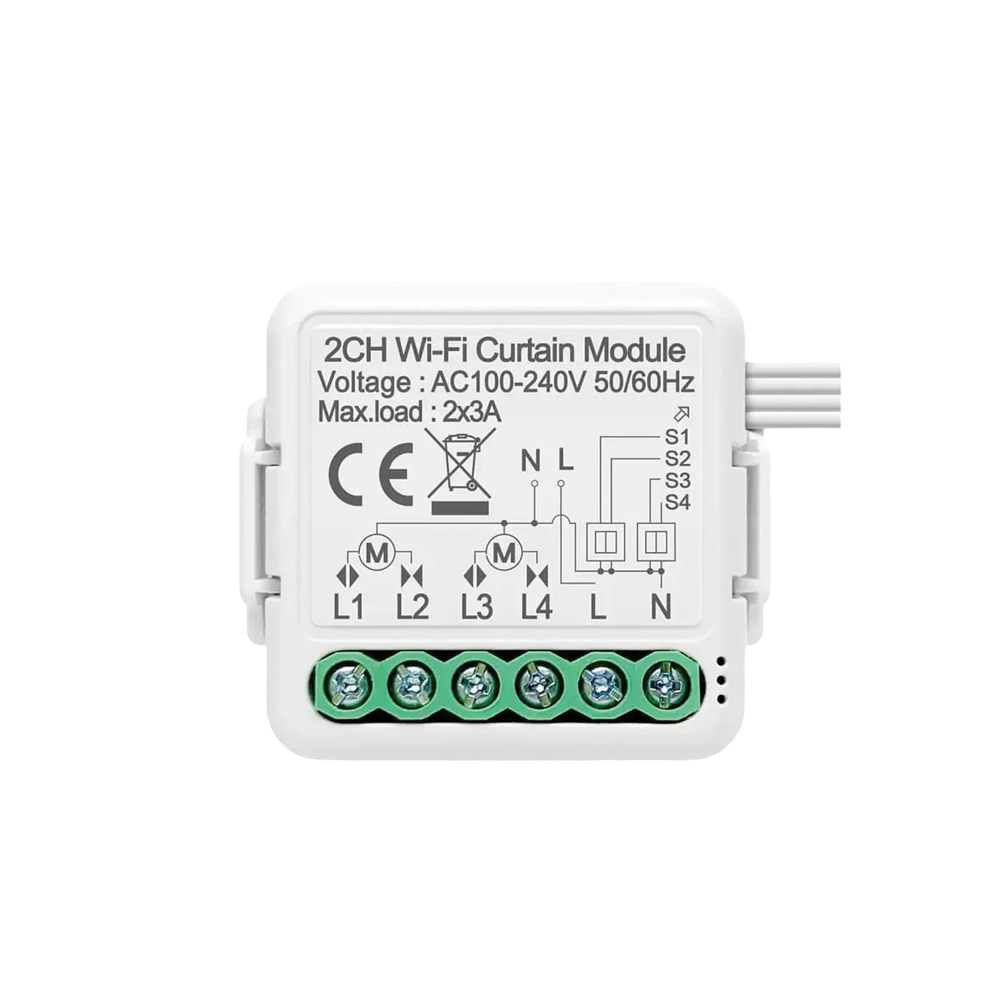 Módulo Estores/Cortinas 2 saídas WiFi + Interrrutptor Smart IP20 1