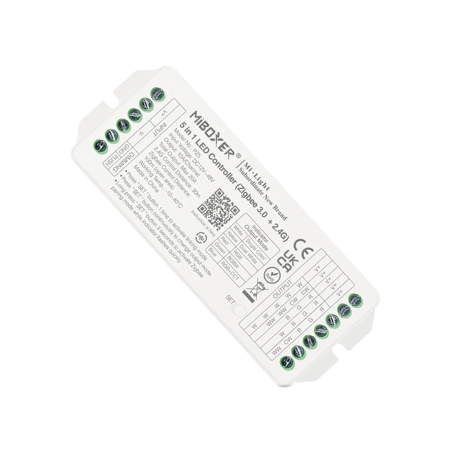 Controlador Fita 5 em 1 (W/CCT/RGB/RGBCCT) WiFi 20A IP20 1