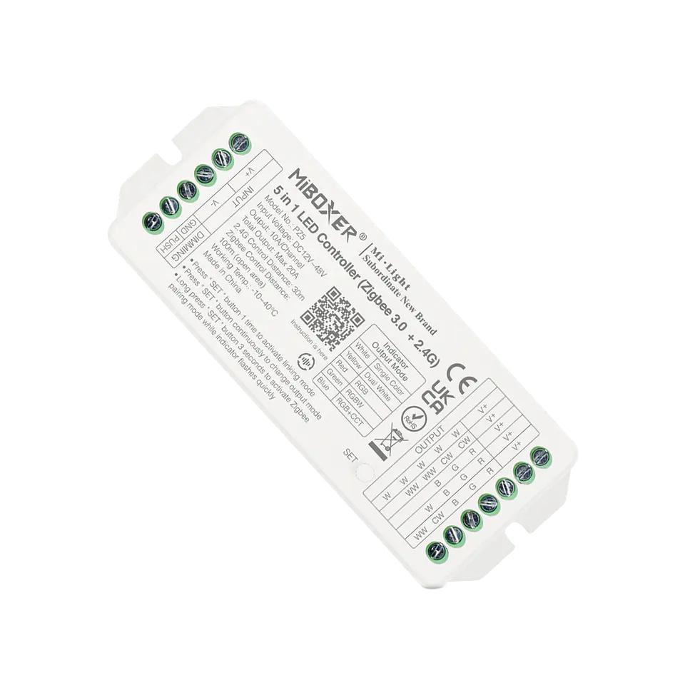 Controlador Fita 5 em 1 (W/CCT/RGB/RGBCCT) WiFi 20A IP20 1