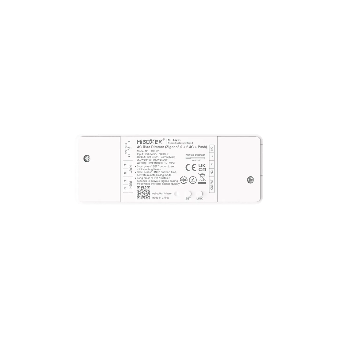 Módulo Triac + Push Dimm + Wireless + ZigBee 500W TRI-PZ IP20 1