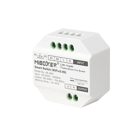 Mini Switch WiFi+2.4GHz 10A WL-SW1 IP20