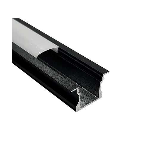 Perfil Alumínio Encastrar 2M (L) 24.99 x (A) 14.47 (I) 14.3 x (F) 17 Preto IP20
