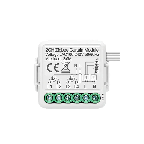 Módulo Estores/Cortinas 2 saídas ZigBee + Interruptor Smart IP20