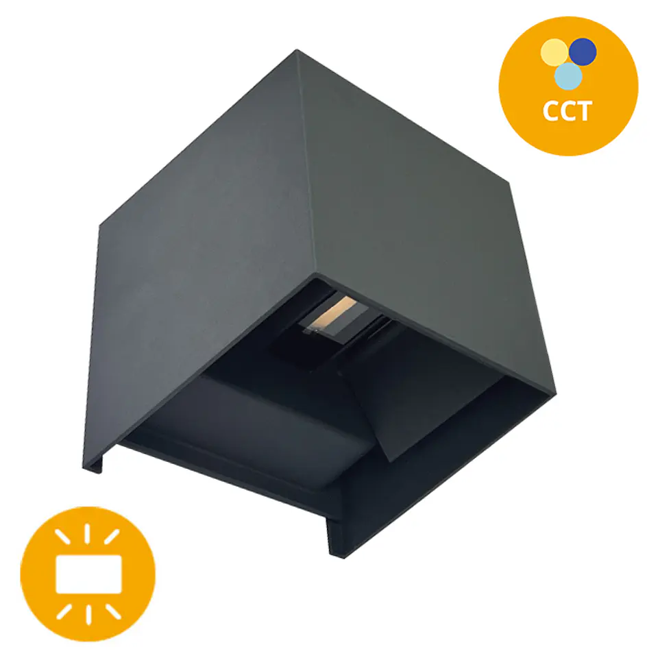 Aplique SOR IP65 2x5W LED CCT 3000/4000/6500K C.10xL.10xAlt.10cm 5