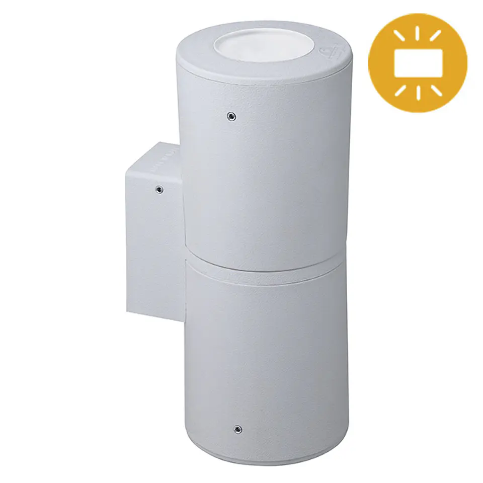 Aplique FRANCA 2xGU10 6W botão CCT (2cores) IP55 C.9,5xL.11xAlt.24cm resina 3
