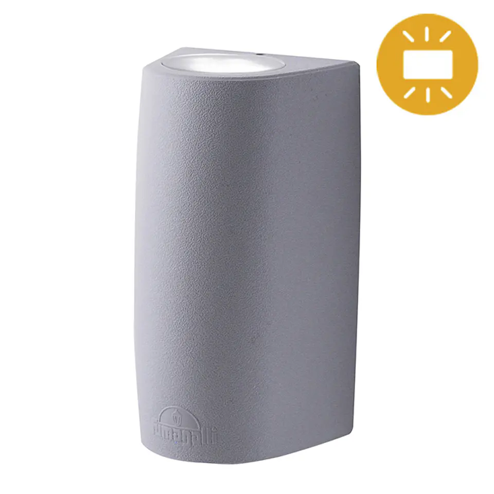 Aplique MARTA 2xGU10 6W botão CCT (2cores) IP55 C.9,2xL.8xAlt.17cm resina 3