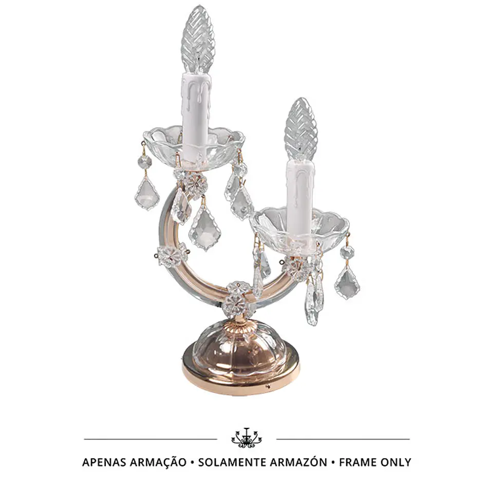 Candeeiro de mesa M.TERESA 2xE14 (só armação sem cristais incluídos) 2