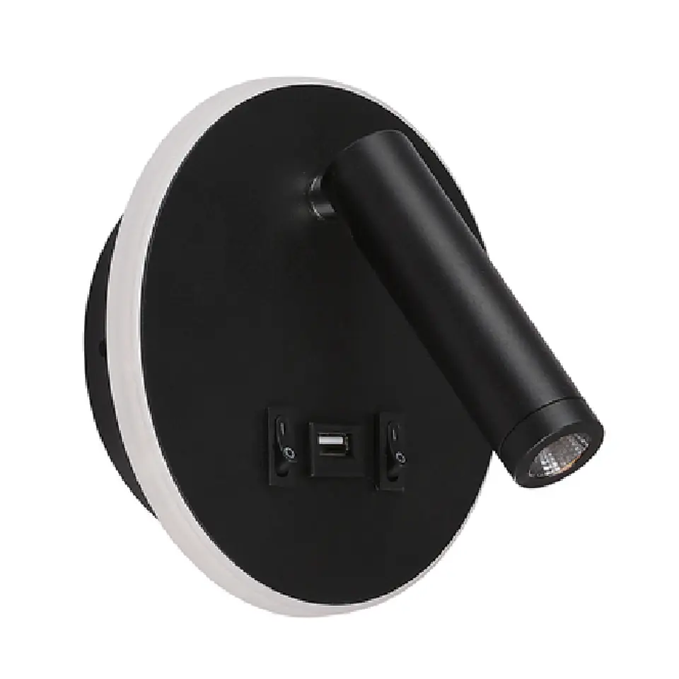 Aplique MATSYS 11W LED 657lm 3000K, porta USB C.9xL.4xAlt.120cm 4