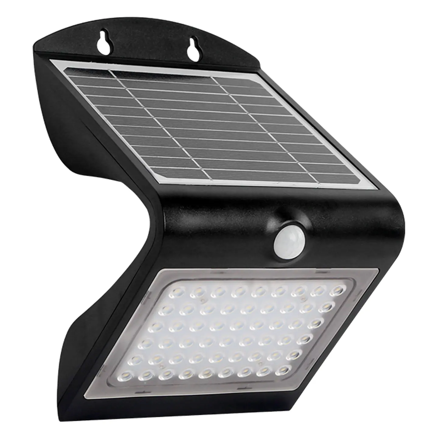 Aplique solar SOLARIS IP65 4W 500lm LED 4000K+LED traseiro 4000K C.14xL.11,48xAlt.21,11cm 4