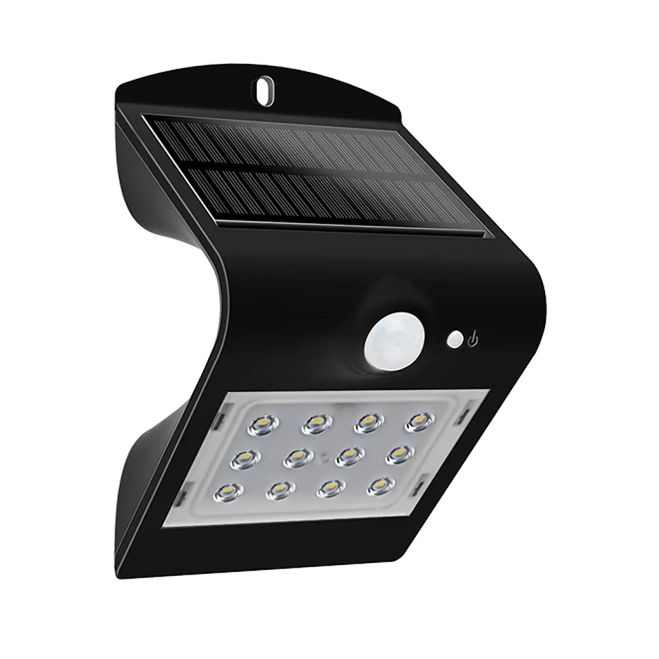 Aplique solar SOLARIS IP65 1,5W 220lm LED 4000K+LED traseiro 4000K C.9,65xL.7,94xAlt.14,49cm 4
