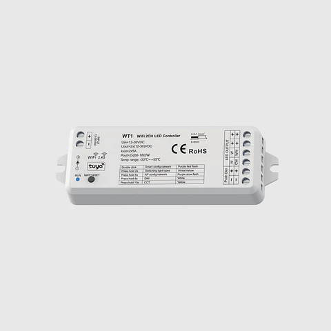 CONTROLADOR RF E WI-FI PARA FITAS MONOCOLOR 12-36V